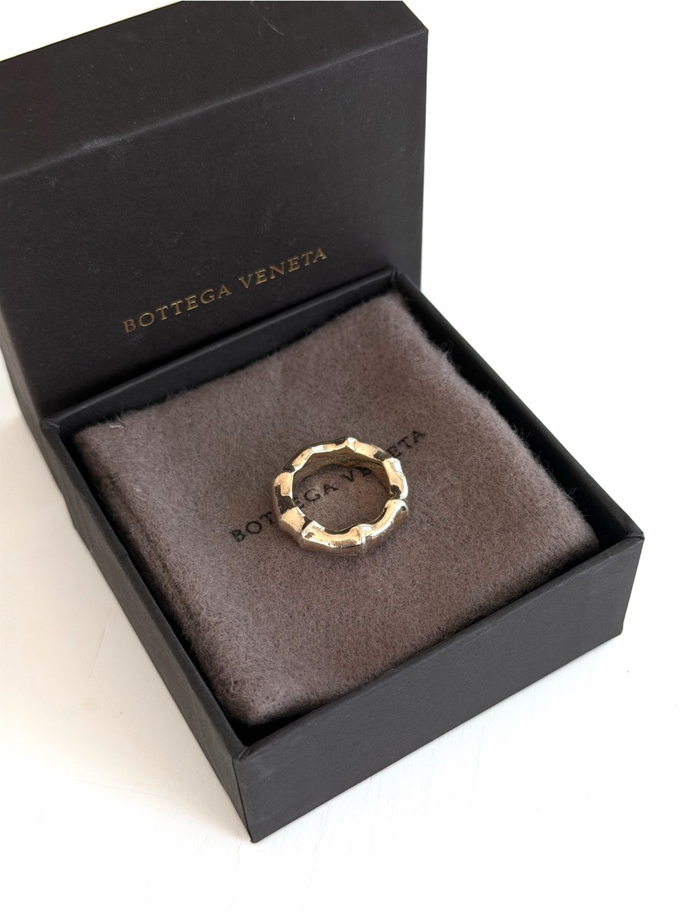 Bottega Bamboo Ring in 18kt Gold Plated Silver